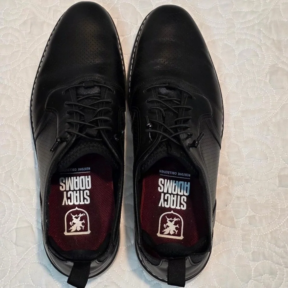 Stacy Adams Sync Plain Toe Shoes Black Size 10.5‎ Dress Sneaker Casual Workwear